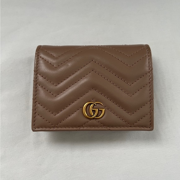 Gucci GG Matelasse Marmont Leather Chevron Card Case Wallet - Picture 2 of 12